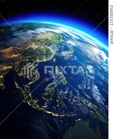 宇宙から見たアジア(ai生成画像） 125388952