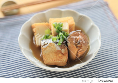 お手軽でおいしい！さば缶と厚揚げの味噌煮 125388981