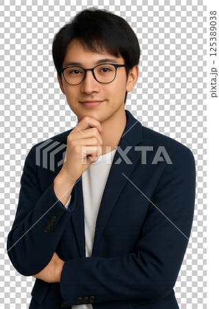 Man with glasses posing 125389038