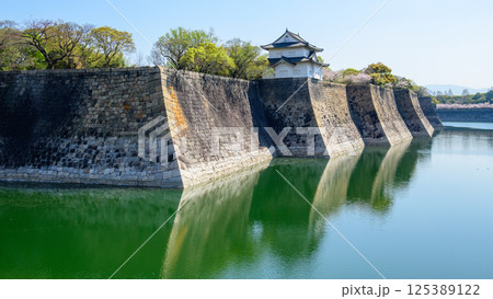 春の大阪城 桜に囲まれた南外濠と六番櫓 春の大阪城 桜に囲まれた南外濠と六番櫓 125389122
