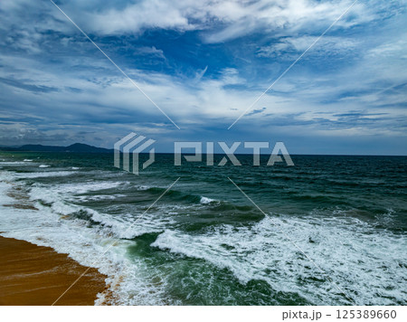 Aerial view beautiful sea surface nature background,Amazing waves texture ocean with clouds Aerial view beautiful sea surface nature background,Amazing waves texture ocean with clouds 125389660