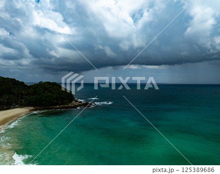 Aerial view beautiful sea surface nature background,Amazing waves texture ocean with clouds Aerial view beautiful sea surface nature background,Amazing waves texture ocean with clouds 125389686