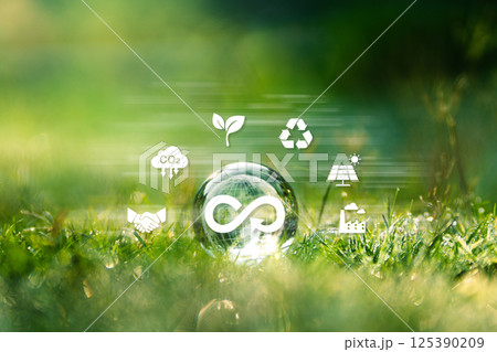 Environment sustainable circular economy,circular economy concept Increased energy consumption and CO2 emissions 125390209