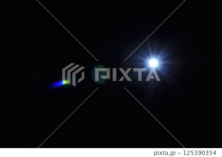 Sun flare on the black background 125390354