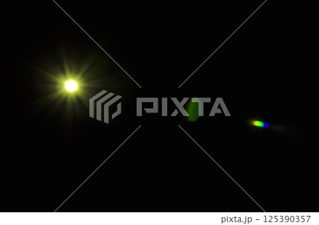 Sun flare on the black background 125390357