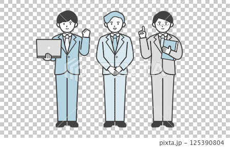 三位西裝男士一組(全身,可擺姿勢) 三位西裝男士一組(全身,可擺姿勢) 125390804