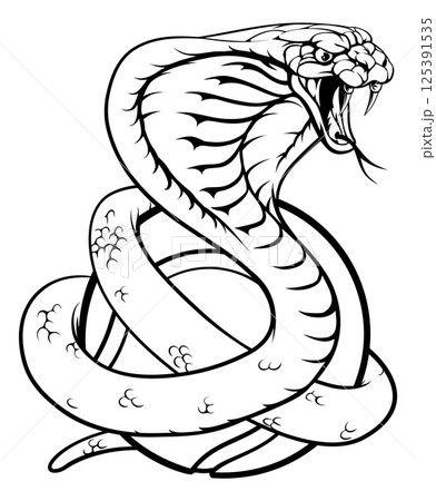Cobra Snake Tennis Ball Animal Sports Team Mascot 125391535