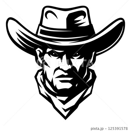 Cowboy Man Mean Cowboys Sports Team Mascot Cowboy Man Mean Cowboys Sports Team Mascot 125391578