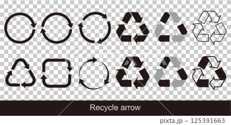回收符號插圖素材集向量循環白色背景 回收符號插圖素材集向量循環白色背景 125391663