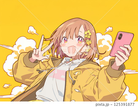 スマホを使う女の子 スマホを使う女の子 125391877