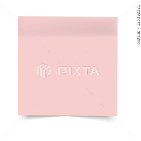 Realistic pink sticky note. Great for reminders, office use, business graphics, and organization visuals. 125392321
