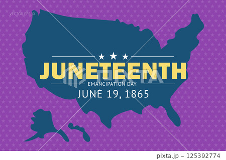 Juneteenth Emancipation Day with Teal Map and Stars Juneteenth Emancipation Day with Teal Map and Stars 125392774