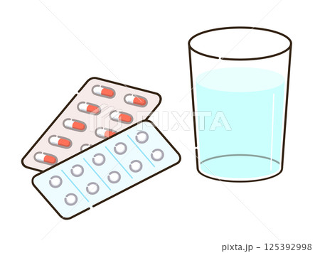 飲み薬と水 125392998