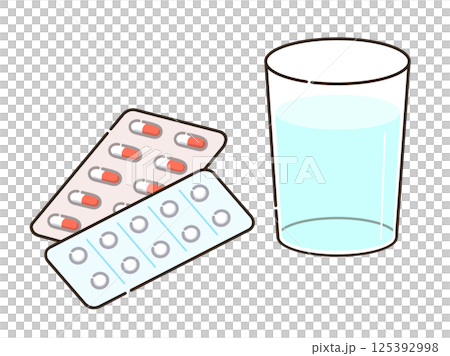 飲み薬と水 125392998