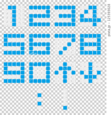 可用於電梯和時鐘的數字 藍色數字 可用於電梯和時鐘的數字 藍色數字 125393028