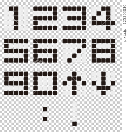 エレベーターや時計で使えるデジタル数字 黒数字 エレベーターや時計で使えるデジタル数字 黒数字 125393030