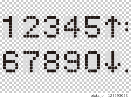 Digital numbers that can be used in elevators and clocks Black numbers Digital numbers that can be used in elevators and clocks Black numbers 125393038