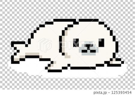 8 bit pixels of sea lion. Animal for asset games and Cross Stitch patterns in vector illustrations. 8 bit pixels of sea lion. Animal for asset games and Cross Stitch patterns in vector illustrations. 125393454