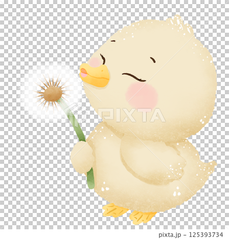 Cute little goose blowing a dandelion hand drawn clipart with transparent background. Perfect for cards, crafts, stickers, and spring designs Cute little goose blowing a dandelion hand drawn clipart with transparent background. Perfect for cards, crafts, stickers, and spring designs 125393734