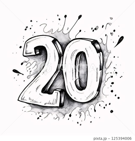 20 Years Anniversary Celebration Grunge Vector Template Design Illustration. 20 Years Anniversary Celebration Grunge Vector Template Design Illustration. 125394006