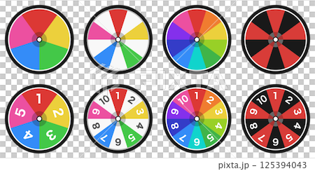 Colorful roulette material 5 divisions / 10 divisions 4 types set 125394043