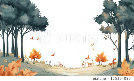 Black Forest. Black Forest hand drawn watercolor illustration Black Forest. Black Forest hand drawn watercolor illustration 125394050
