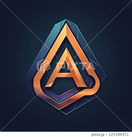 Vector illustration of the letter A in a polygonal style. 125394351