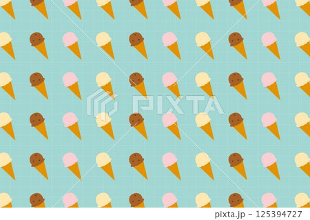 アイスクリーム柄の背景イラスト アイスクリーム柄の背景イラスト 125394727
