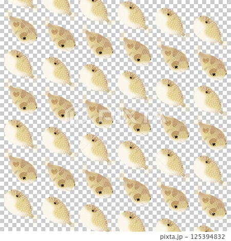 かわいいハリセンボンのパターンイラスト 125394832