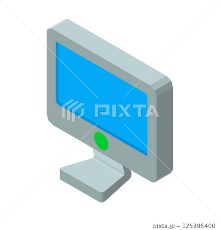 Computer screen 3D icon vector illustration isolated on white. Computer screen 3D icon vector illustration isolated on white. 125395400