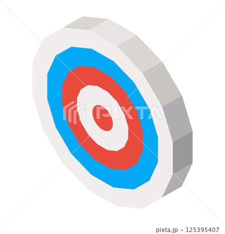Empty dartboard with blue and red lines. Vector 3D illustration 125395407