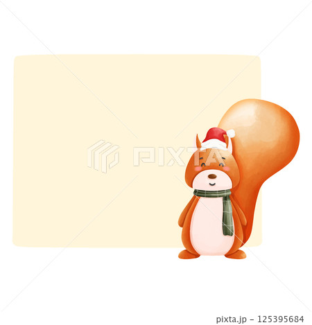 snowman with blank banner, animal text box, yellow frame snowman with blank banner, animal text box, yellow frame 125395684