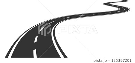 Winding road isolated on white background. Vector illustration 125397201