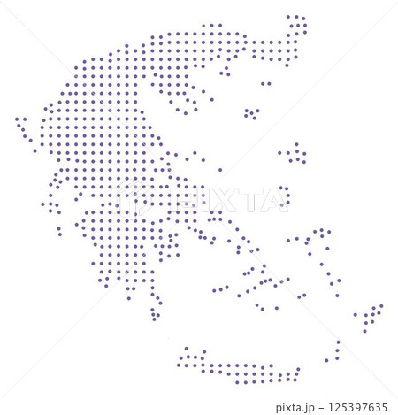 Greece map dotted pattern design purple circle 125397635