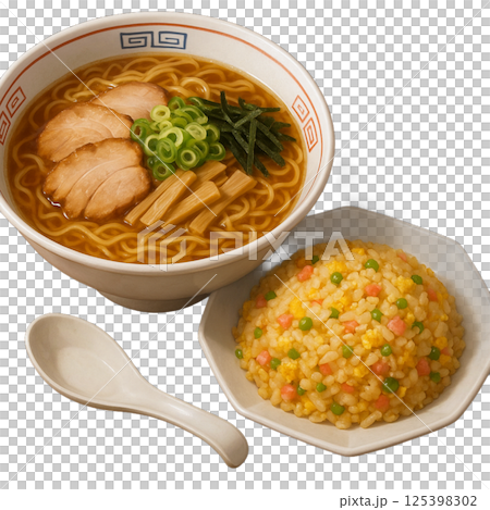 Ramen and fried rice set 125398302