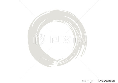 筆で描いた円のベクターイラスト　銀 125398636