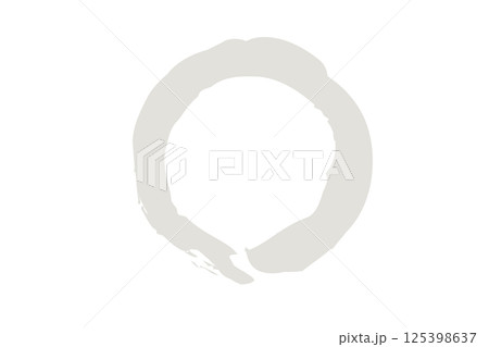 筆で描いた円のベクターイラスト　銀 125398637