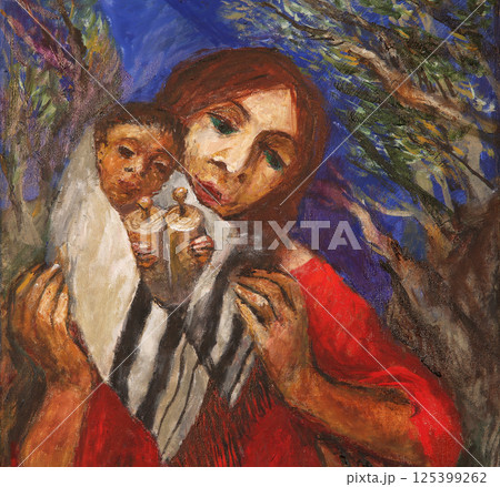 Rahab, detail of the altar of women by Sieger Koder in St. Stephen's church in Wasseralfingen, Germany 125399262