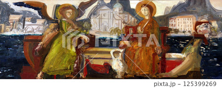 Annunciation of the Virgin Mary, the Catholic Church of the Birth of the Virgin Mary in Prcanj, Montenegro Annunciation of the Virgin Mary, the Catholic Church of the Birth of the Virgin Mary in Prcanj, Montenegro 125399269