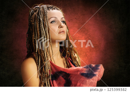 girl with an african plaits girl with an african plaits 125399382