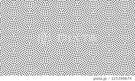 和の背景　モノクロの鮫小紋パターン 125399674