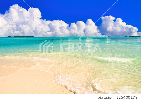 パラオの美しいサンゴ礁の海 125400178