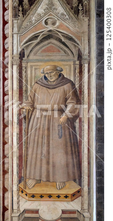 Saint, fresco in Basilica of Santa Croce (Basilica of the Holy Cross) in Florence, Italy Saint, fresco in Basilica of Santa Croce (Basilica of the Holy Cross) in Florence, Italy 125400308