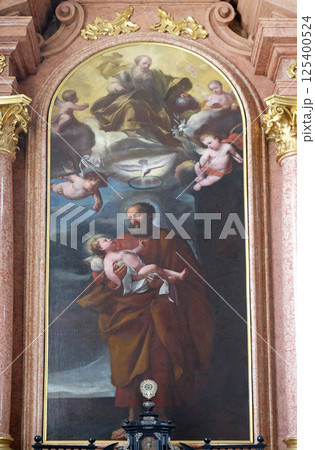 Saint Joseph altar in Jesuit church of St. Francis Xavier in Lucerne, Switzerland 125400524