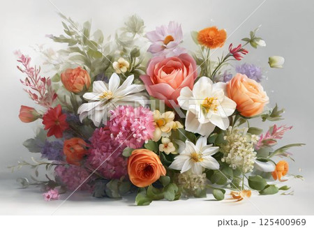 beautiful flowers in vase 125400969