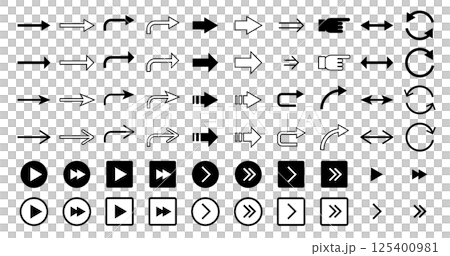 簡單的箭頭圖標集 簡單的箭頭圖標集 125400981
