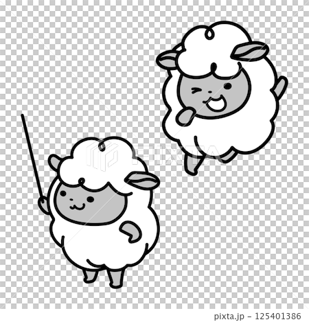 教えてくれる羊のイラストセット 125401386