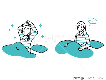 起床のイラスト 快眠と不調 起床のイラスト 快眠と不調 125401387