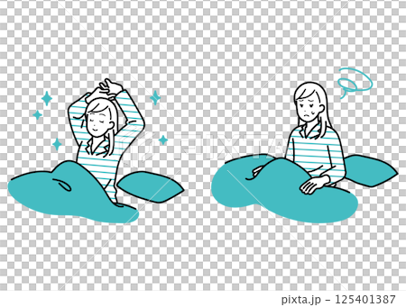 起床のイラスト 快眠と不調 起床のイラスト 快眠と不調 125401387