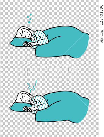Sleep, sleep disorder, lifestyle, women illustration set Sleep, sleep disorder, lifestyle, women illustration set 125401390